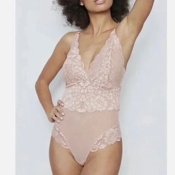 We Are HAH (Hot As Hell) Smarty Pants Bodysuit Copper Rose Size L - NWT